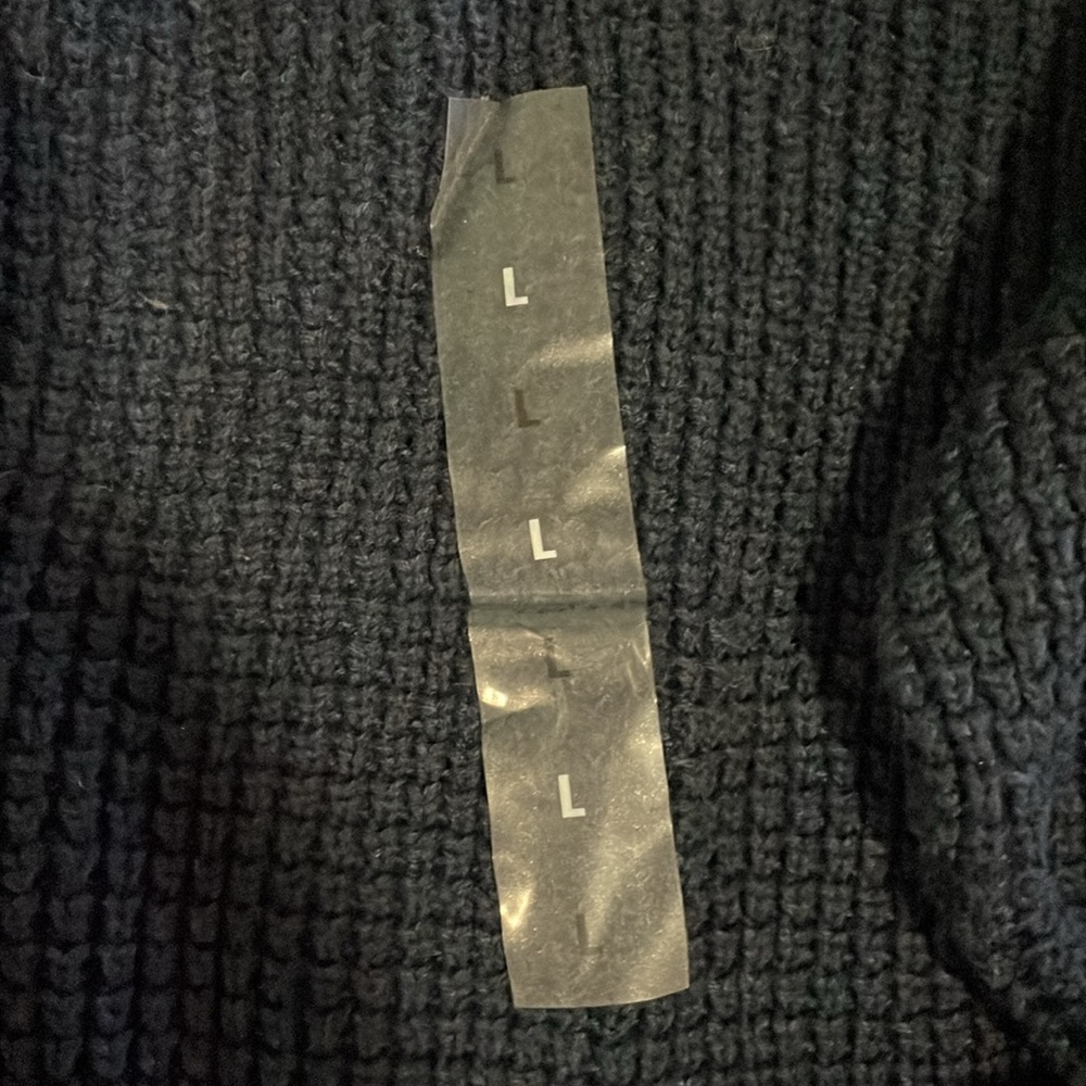 Navy Ribbed Button-Up Sweater - Picture 2 of 5